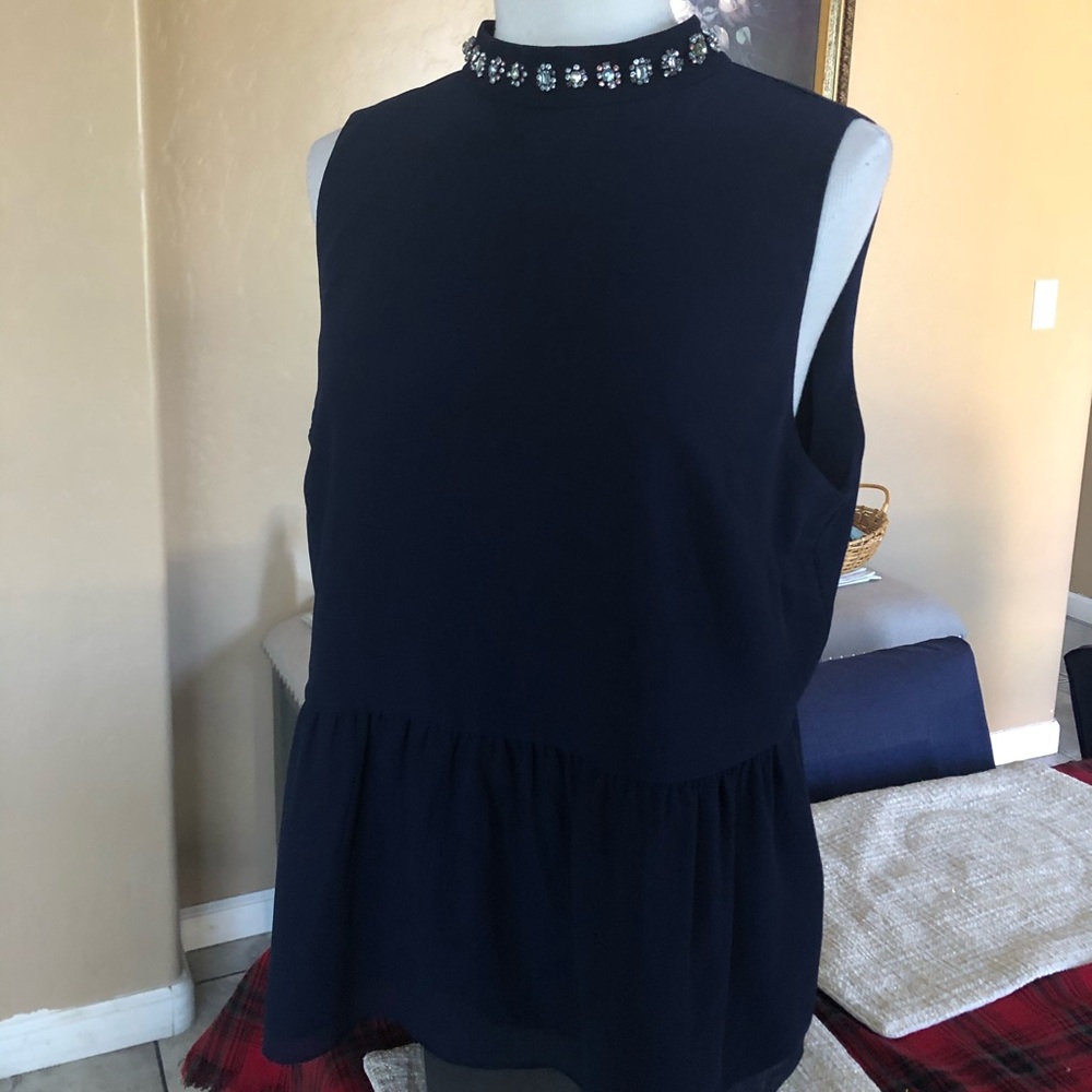 J Crew Navy Top L
